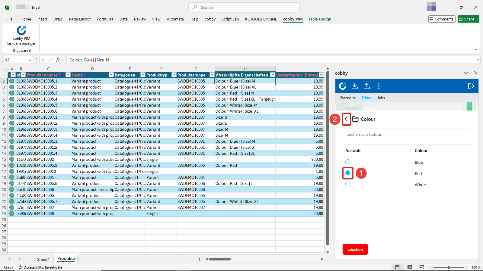 Selecting a property value