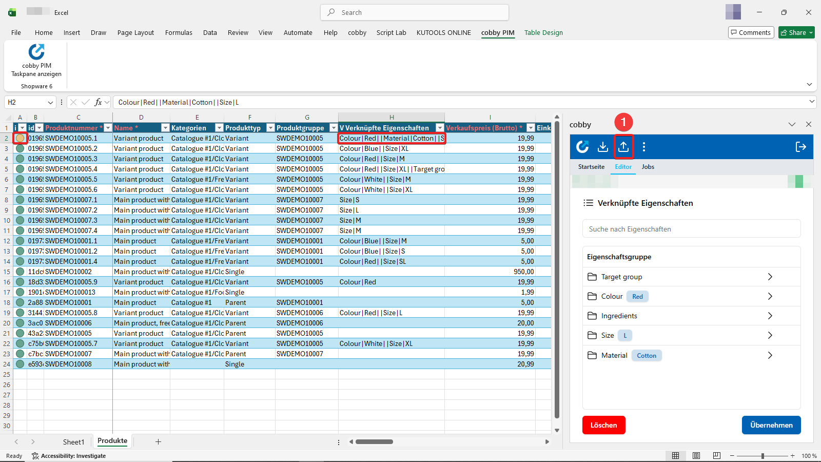 Product status turns yellow after applying changes